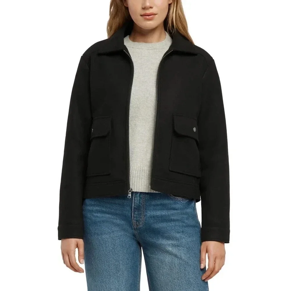 Banana Republic Women's Full Front Zip Jacket Black Color Size Large NWT - Picture 1 of 10